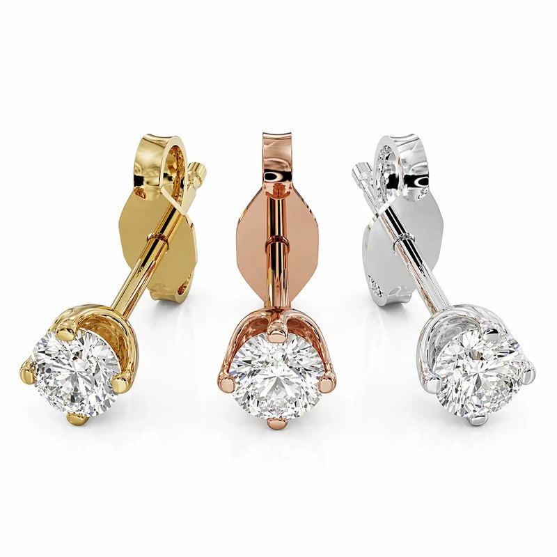 3.5mm diamond high-set earrings  on a white background product image