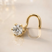 3mm Astra Diamond Nose Ring in Yellow Gold