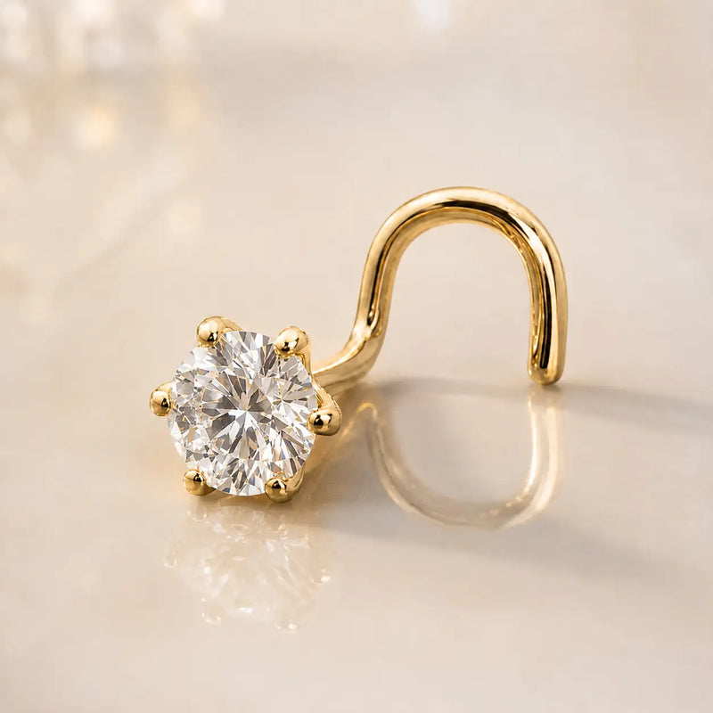 3.5mm Astra Diamond Nose Ring in Yellow Gold