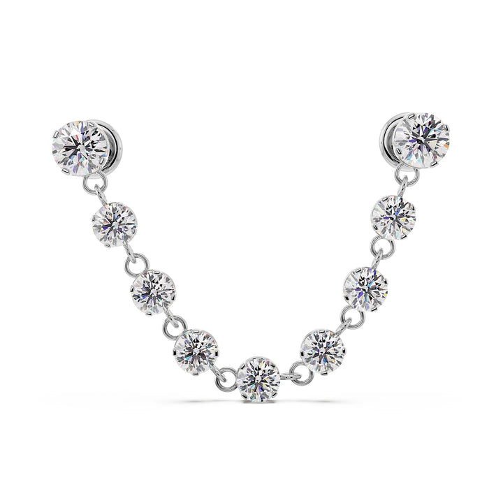 Brilliant Lyra Connector Studs - Diamond or CZ