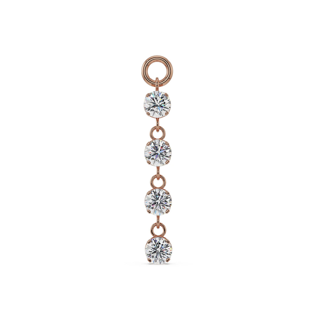 Brilliant Drop Piercing Charm - Diamond or CZ