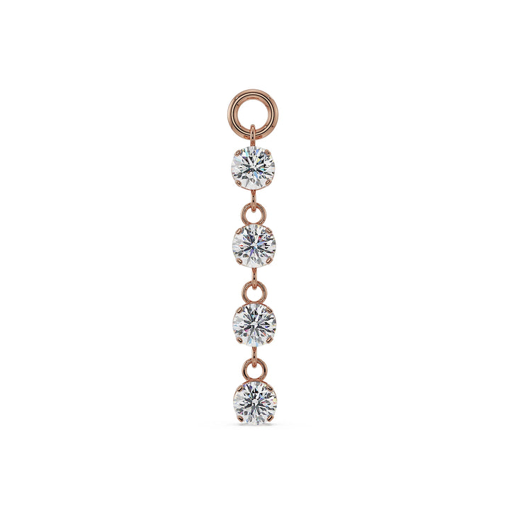 Brilliant Drop Piercing Charm - Diamond or CZ