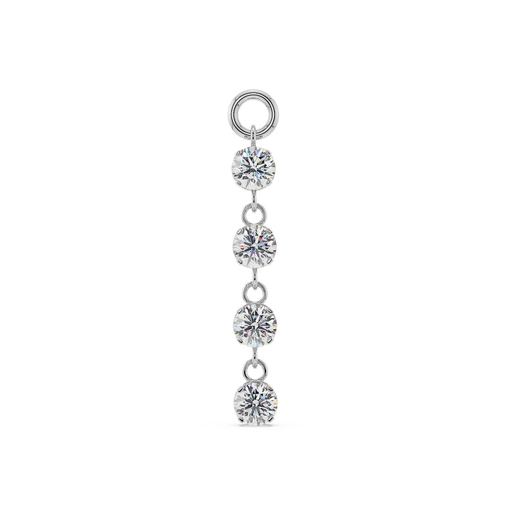 Brilliant Drop Piercing Charm - Diamond or CZ
