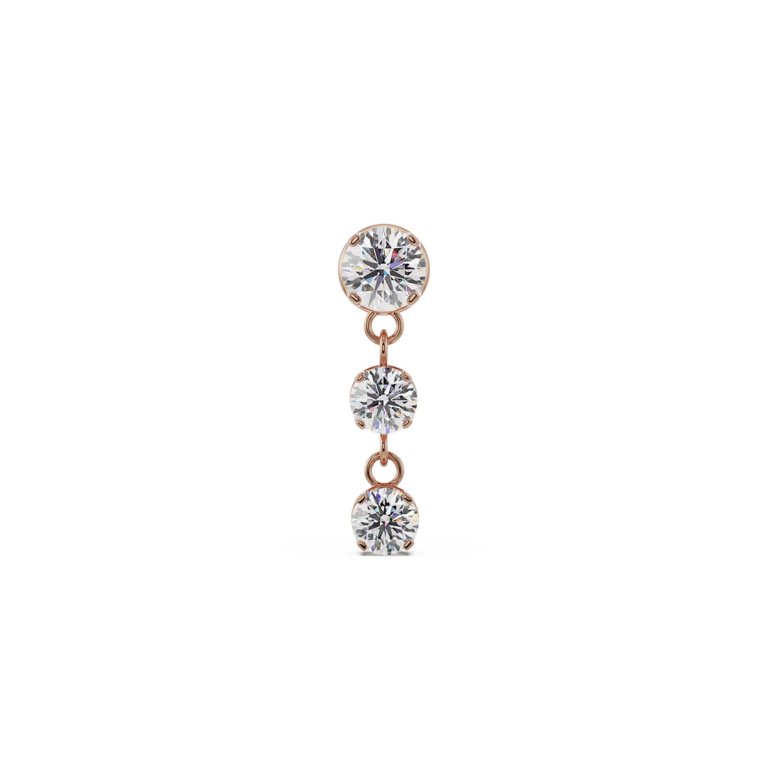Trinity Drop Stud - Diamond or CZ