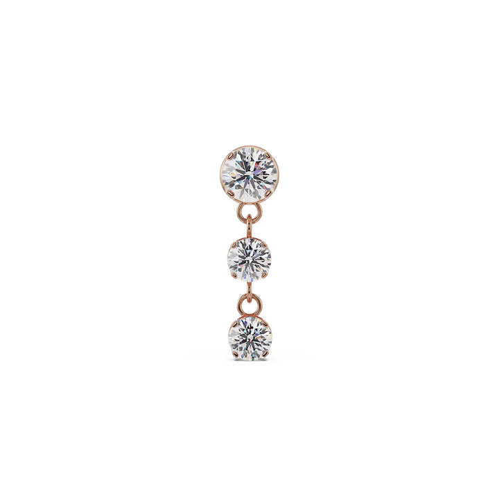 Trinity Drop Stud - Diamond or CZ