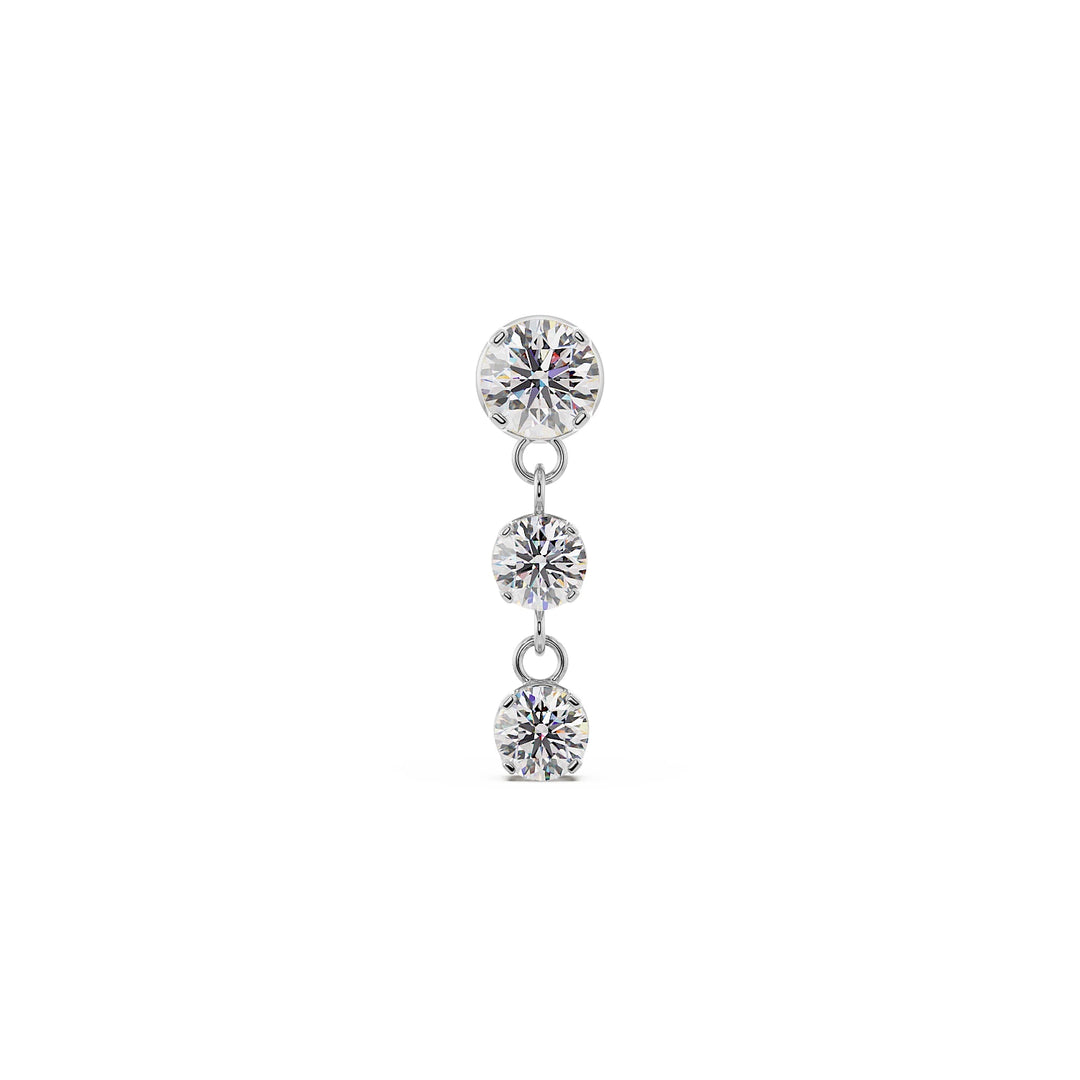 Trinity Drop Stud - Diamond or CZ