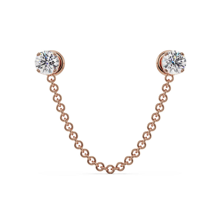 Duo Gem Chain Connector Studs - Diamond or CZ