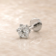 3mm Astra Diamond Flat Back Stud in 14k White Gold