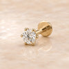 3mm Astra Diamond Flat Back Stud in 14k Yellow Gold