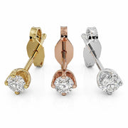 3mm diamond high-set earrings on a white background product image
