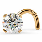 18K Gold 3mm Striking Diamond Prong Nose Ring Stud