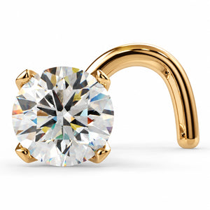 18K Gold 3mm Striking Diamond Prong Nose Ring Stud