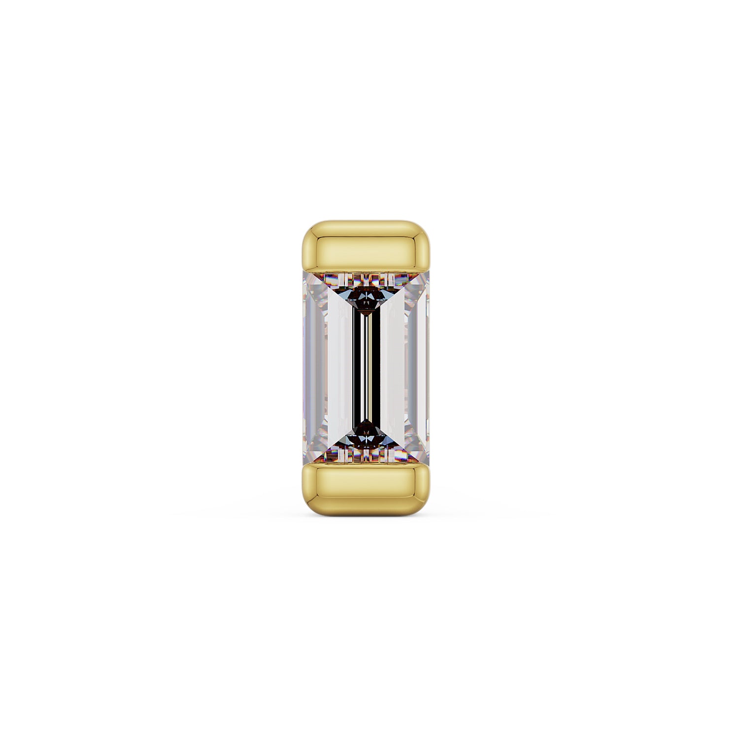Diamond Baguette Threadless Push Pin End