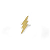 14k yellow gold lightning bolt threadless stud end, 8mm, angled view showing pushpin post