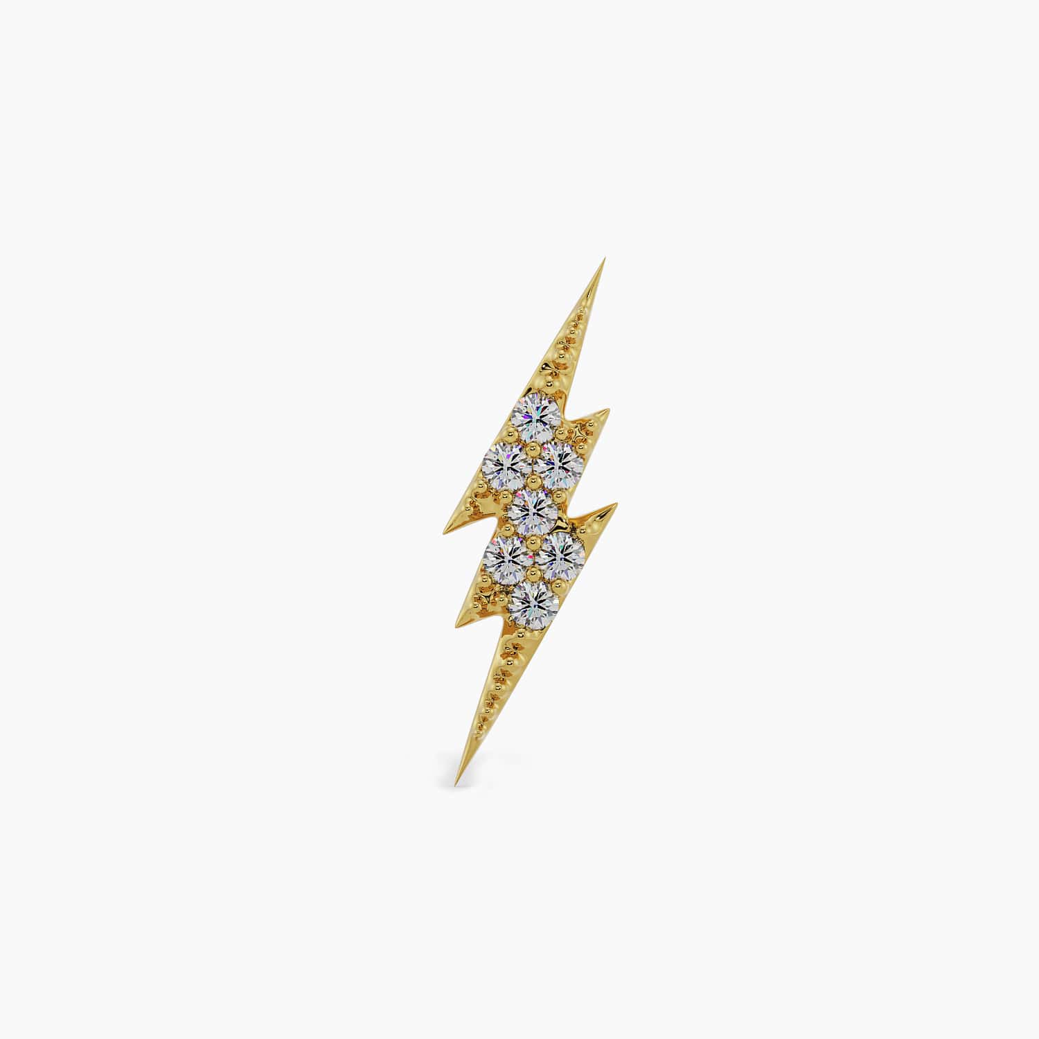 Diamond Lightning Bolt Piercing Stud End