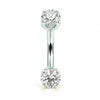 Cubic Zirconia Prong-Set Curved Barbell