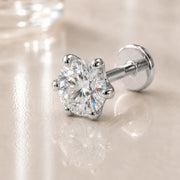 4mm Astra Diamond Flat Back Stud in 14k White Gold