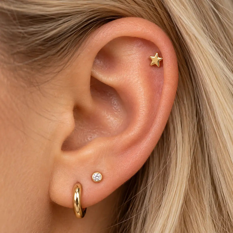 Gold Star Flat Back Stud