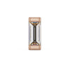 14k rose gold extra-large baguette diamond threadless push pin end, front view showing wide rose gold bar