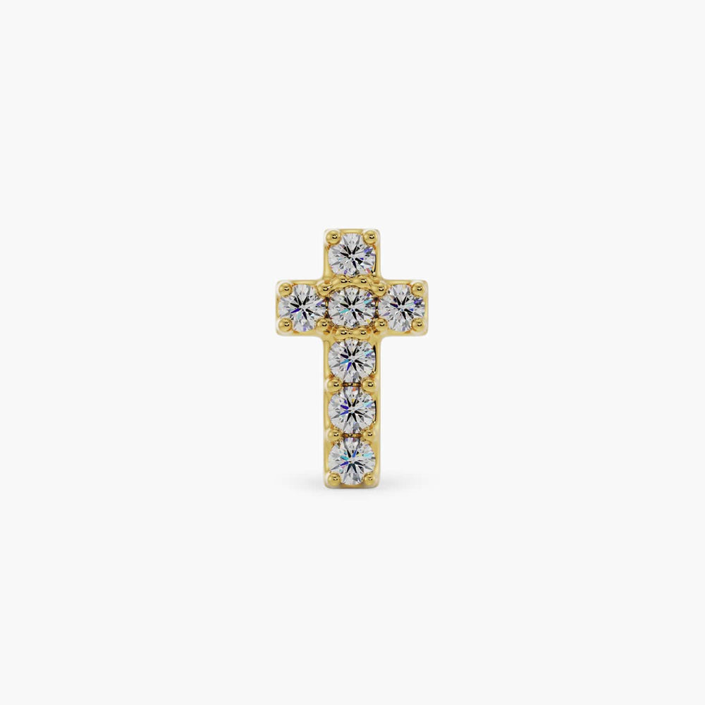 5mm Diamond Cross Piercing Stud