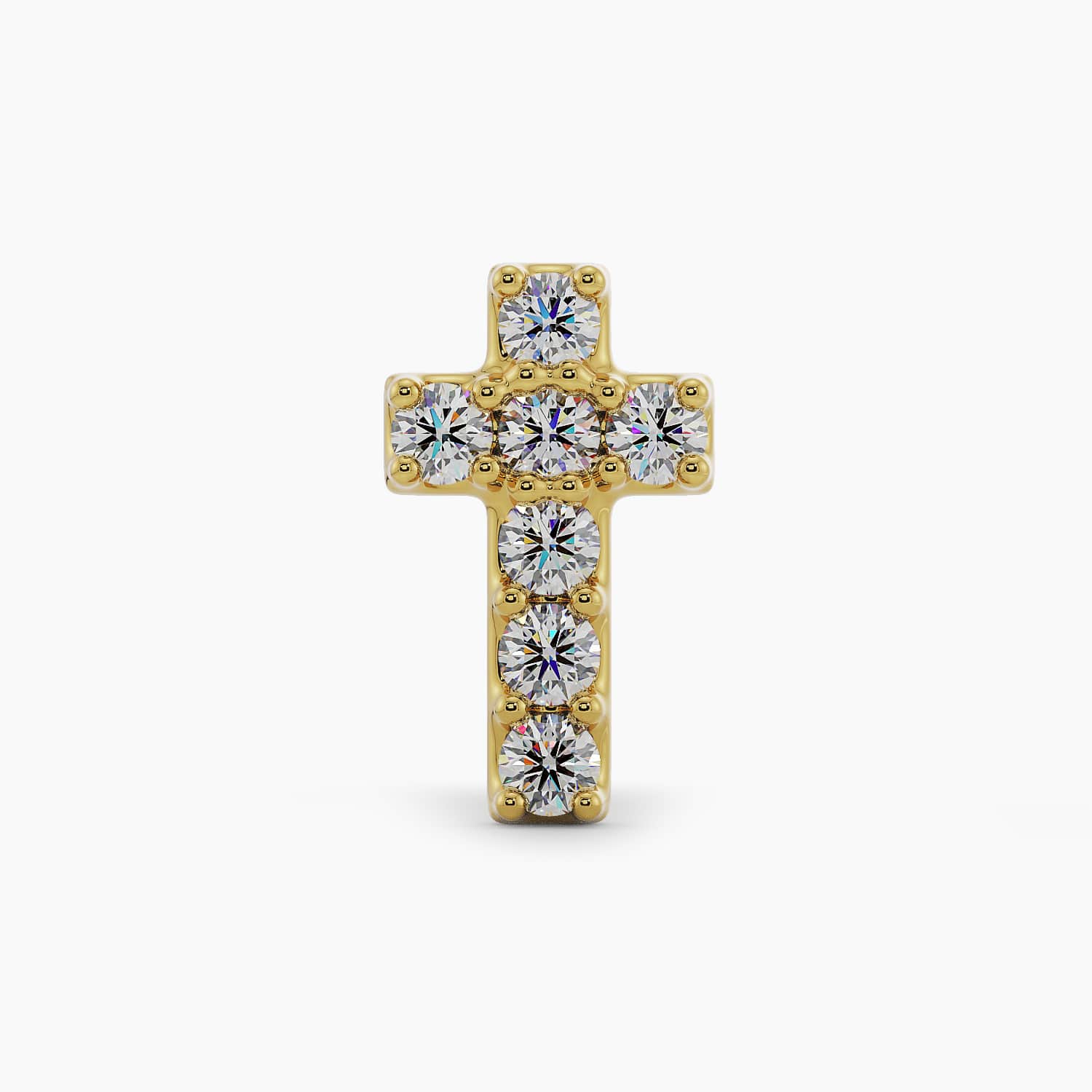 8mm Diamond Cross Piercing Stud