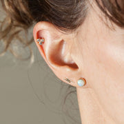 Cubic Zirconia Trinity 14K Gold Flat Back Stud