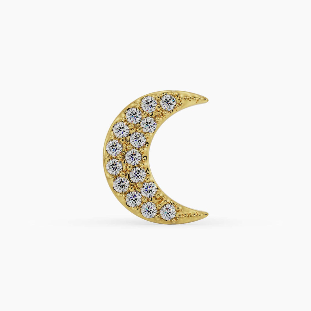 Diamond Moon Piercing Stud