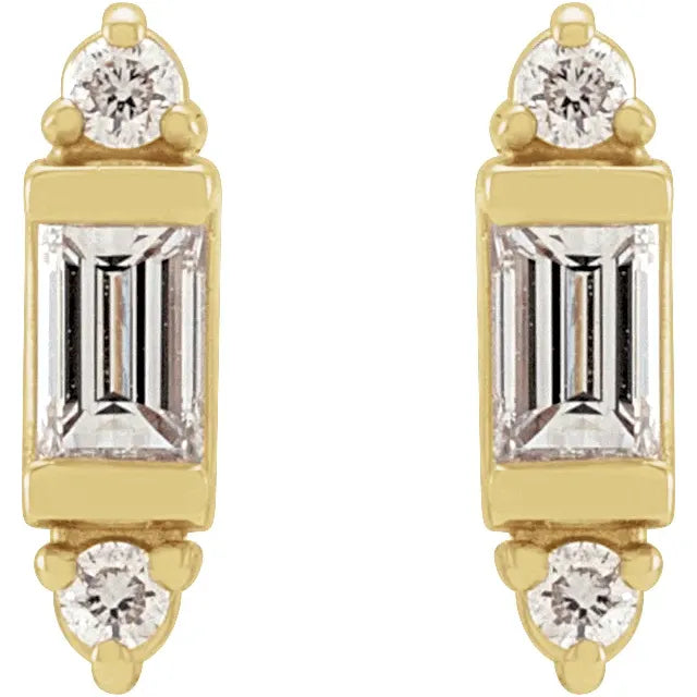 Duo Accent Baguette Earrings
