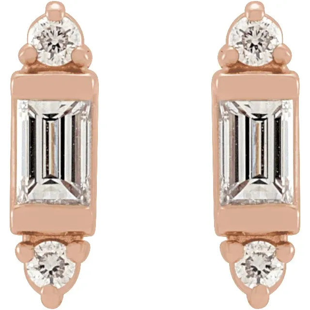 Duo Accent Baguette Earrings