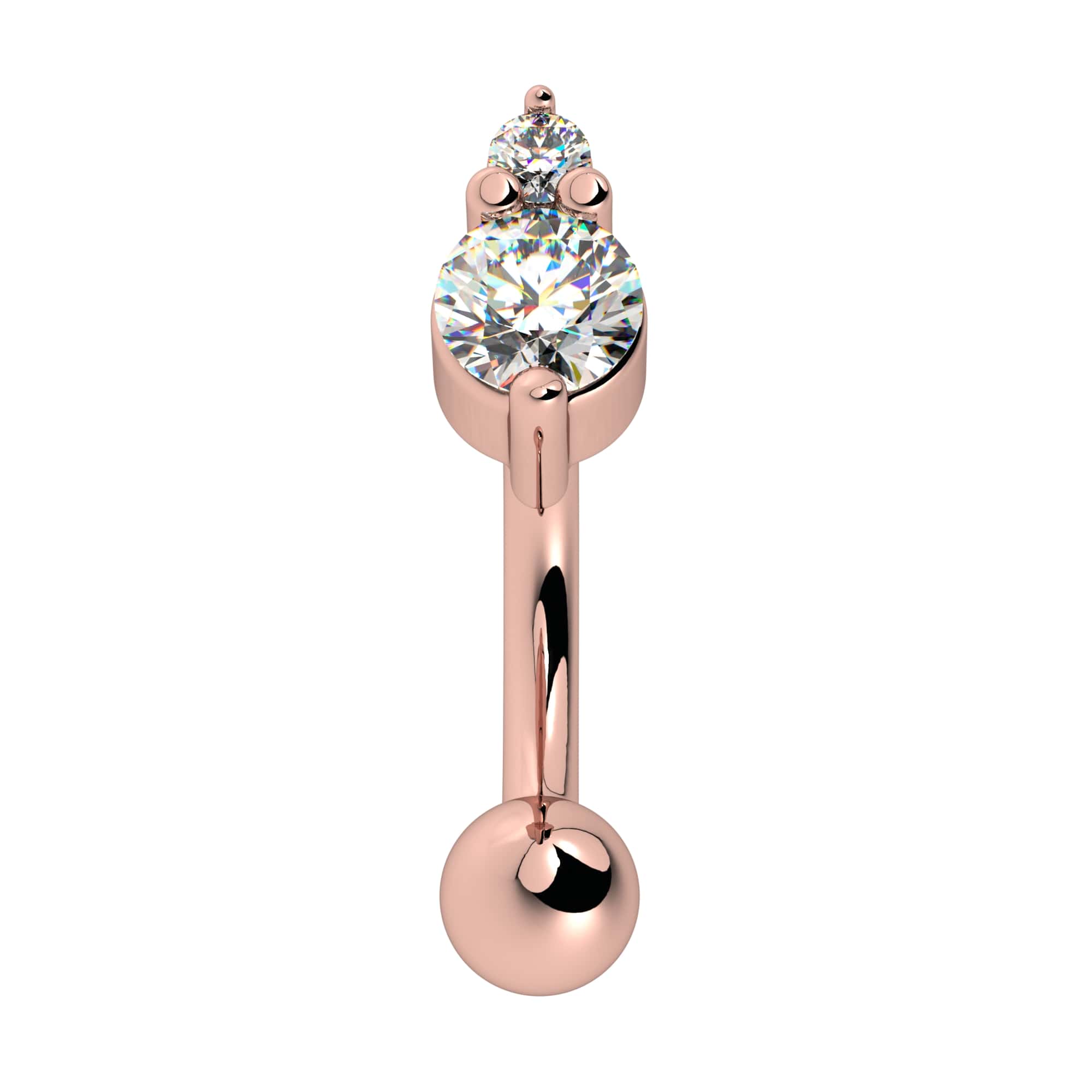 Zenith Curved Barbell – 14k Gold Rook & Eyebrow Piercing | FreshTrends