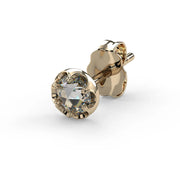 Reina Rose Cut Diamond Stud Earring in 14K Yellow Gold with crown-set Rose Cut Diamond - for the lobe