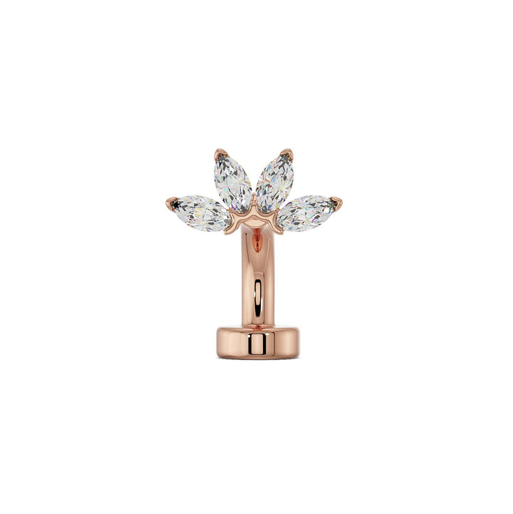 Marquise Fan Floating Navel Ring