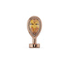 14k rose gold citrine teardrop floating navel ring with warm yellow pear-cut stone, front view
