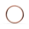 18K rose gold seam ring hoop, flat front view showing warm blush tone and seamless polished band