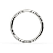 950 platinum seamless seam ring hoop, front view showing polished round band and flush closure