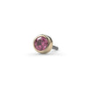 14k yellow gold 2mm pink diamond bezel end only, close-up front view showing smooth bezel setting
