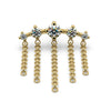 Close-up of 14k yellow gold Evenfall stud end highlighting prong-set CZ stones and interlocking chain link detail