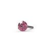 14k yellow gold pink diamond threadless stud end, side-angle view showing 3-prong Lumina setting