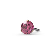 14k yellow gold pink diamond 3-prong piercing end, larger size angled view showing faceted stone brightness