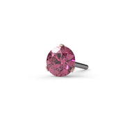 14k rose gold pink diamond threadless stud end, larger size shown highlighting vivid pink diamond sparkle