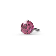 14k white gold pink diamond Lumina stud end, larger stone size showing brilliant round-cut diamond detail