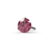 14k yellow gold Lumina pink diamond threadless end, 3mm size close-up highlighting maximum stone surface