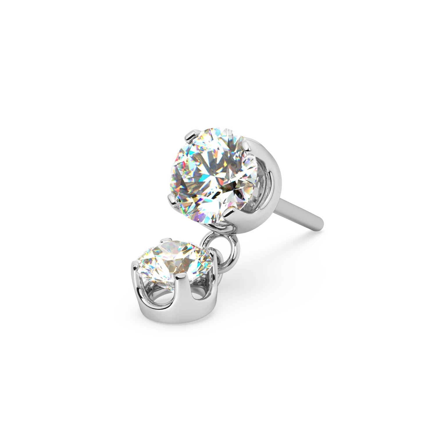 Prong Diamond Helix Dangle Flat Back Stud Prong Diamond Helix Dangle Flat Back Stud