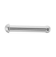 14k white gold dome nose bone backing shown from front, highlighting dome charm detail