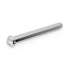 14k white gold dome nose ring with straight pin-post backing, angled view showing bendable post