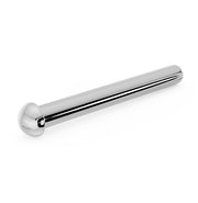 14k white gold dome nose ring with straight pin-post backing, angled view showing bendable post