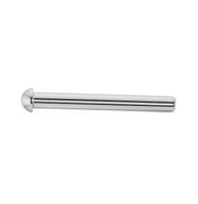 14k white gold dome nose ring with straight post backing, side view showing pin-post length
