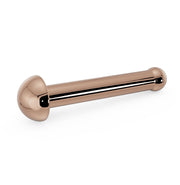 14k rose gold 2mm dome nose bone stud with straight post, angled view