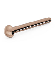 14k rose gold 2mm dome nose ring with straight pin post, tapered end detail