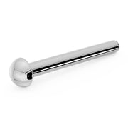 14k white gold 2mm dome nose ring with straight pin post, polished finish side view